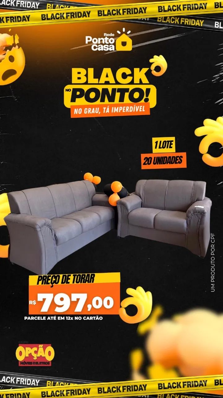 Black Friday / sofá 2 e 3 lugares duas peças / promoção / entrega  - Foto 2