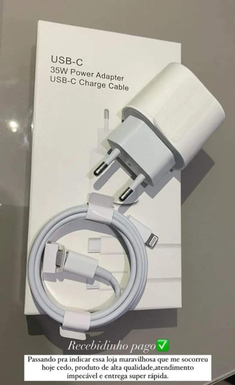 Carregador Apple 20W USB-C com Cabo Lightning - Original - Foto 4
