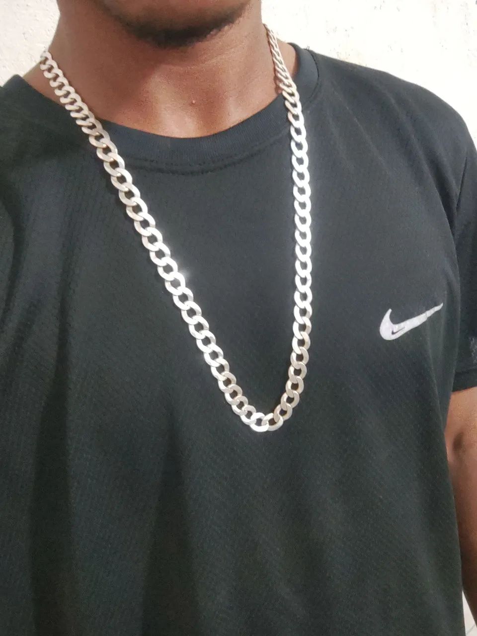 Corrente de prata 10mm e 80cm