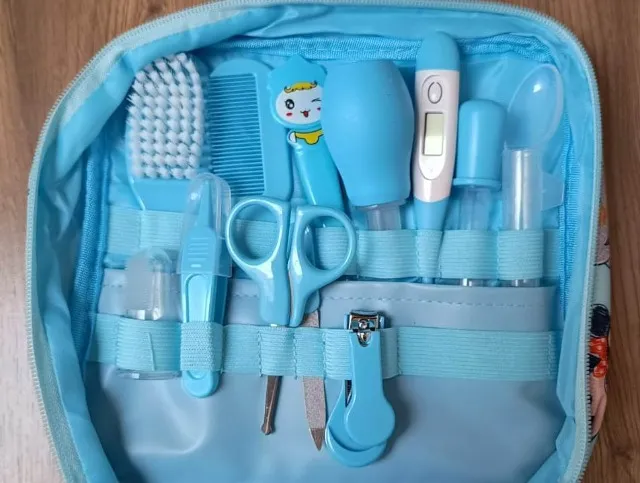 Kit De Higiene Para Bebê Com 12 Peças Cor Azul/Rosa