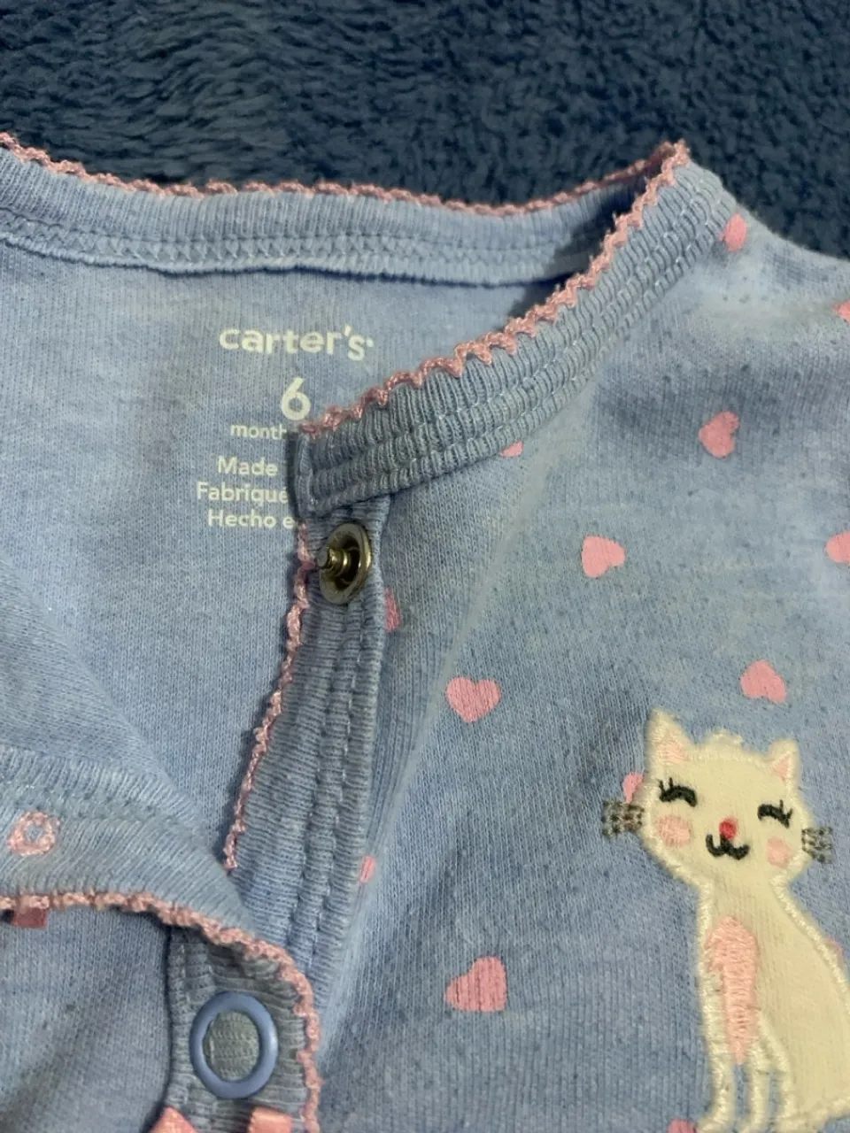 Body Carter's 6 meses com estampa de gatinho