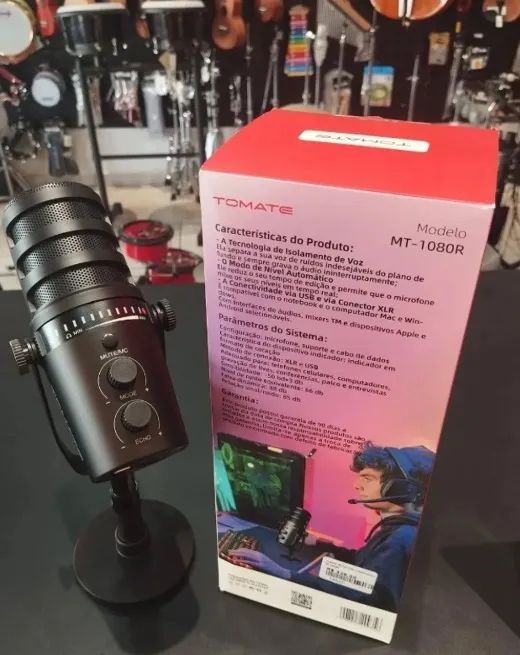 Microfone Condensador Lives Podcast Captura 360 Tomate MT-1080R