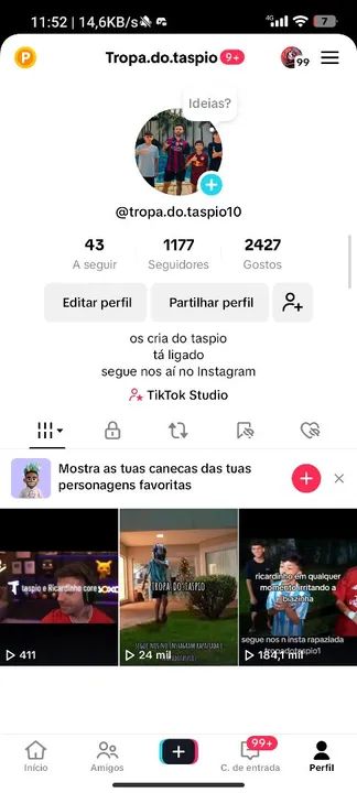 Estou vendendo está conta com bastante seguidores quem quiser chama