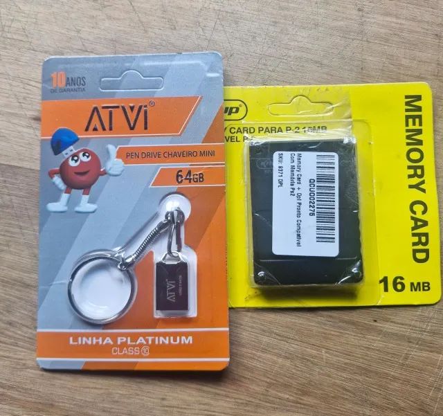 Kit PS2 - Memory Card 16MB + Pendrive 64GB