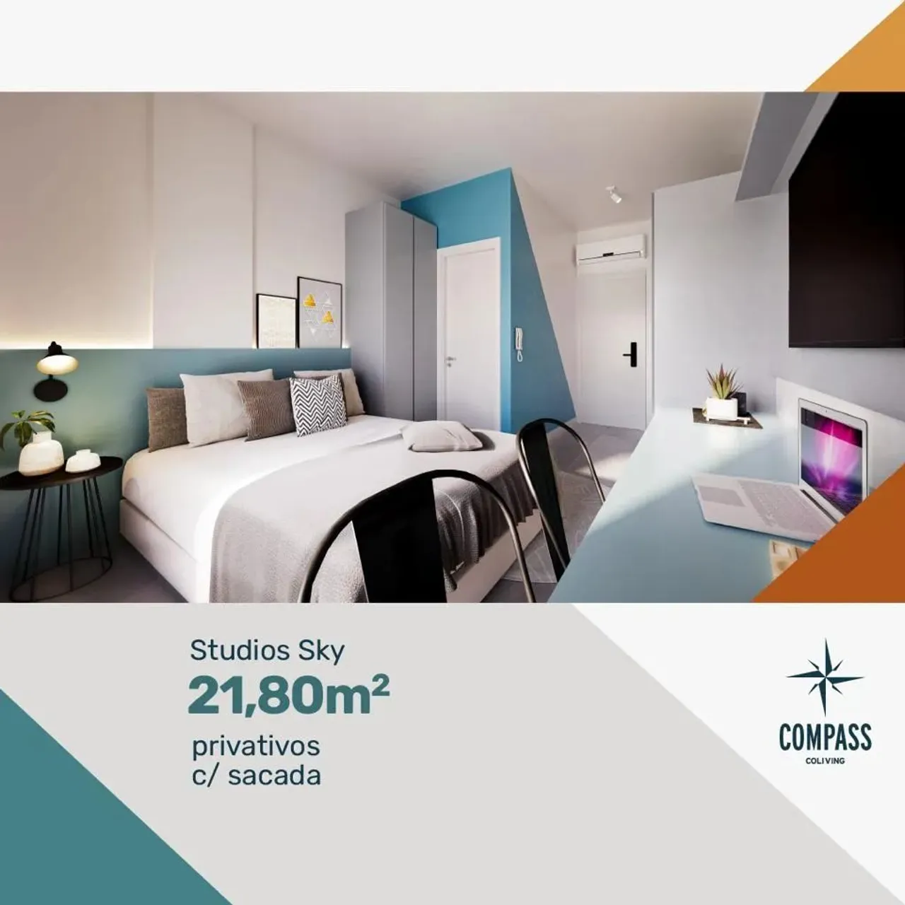 Studios à venda no Centro de Curitiba: Compass Coliving
