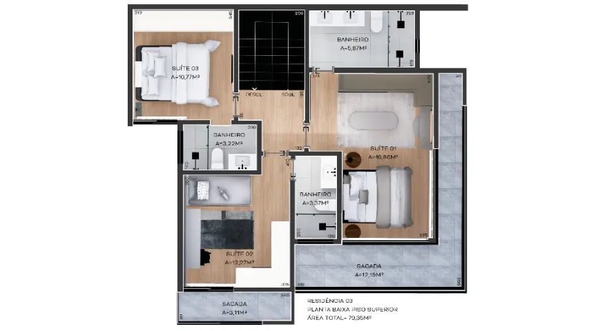 VIVA O EXTRAORDINÁRIO - TRIPLEX DE ALTO PADRÃO NO CENTRO DE SÃO JOSÉ DOS PINHAIS - Foto 2