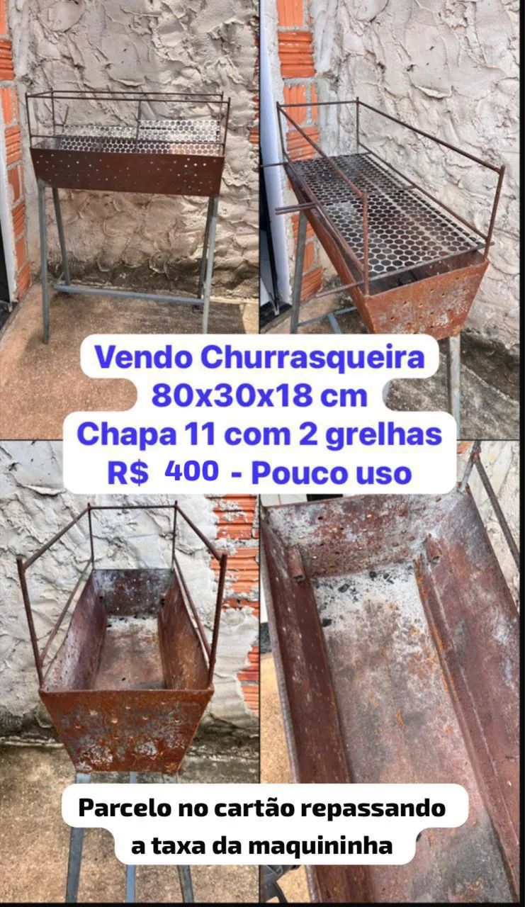 Churrasqueira reforçada com chapa 11 para espetinho milho assado - Foto 2