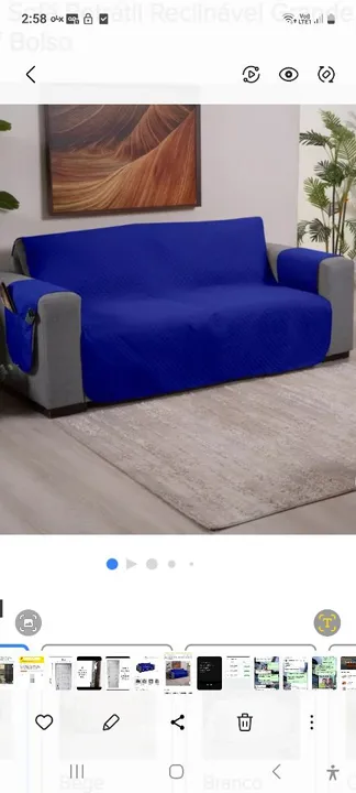 Capa de Sofá Azul Impermeável