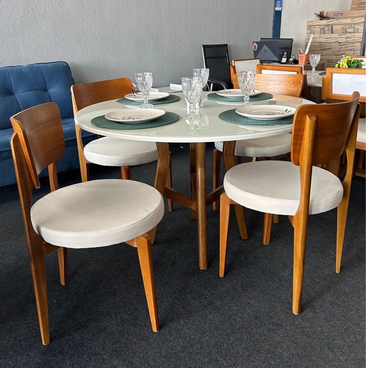 Mesa de Jantar 4 Lugares Redonda 120x120 ( Pronta Entrega )  - Foto 3
