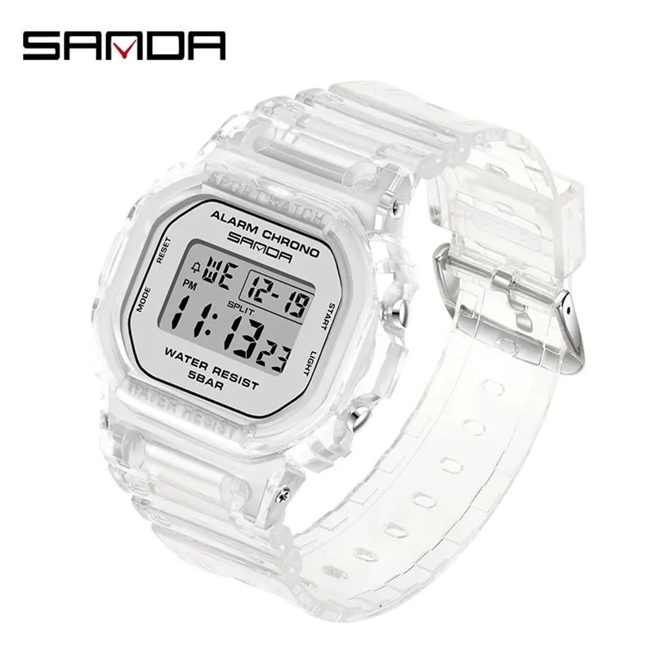 SANDA 2009 - Relógio Digital Led, À Prova D'água, Multifunções.