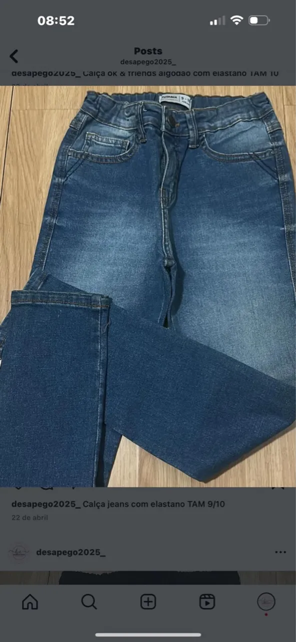Calça jeans com elastano TAM 9/10