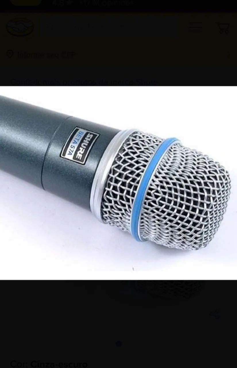 Microfone Shure Beta 57A Original 800,00  - Foto 2