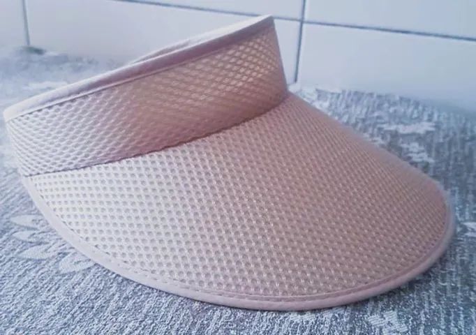 viseira feminina bege dourado marca otto