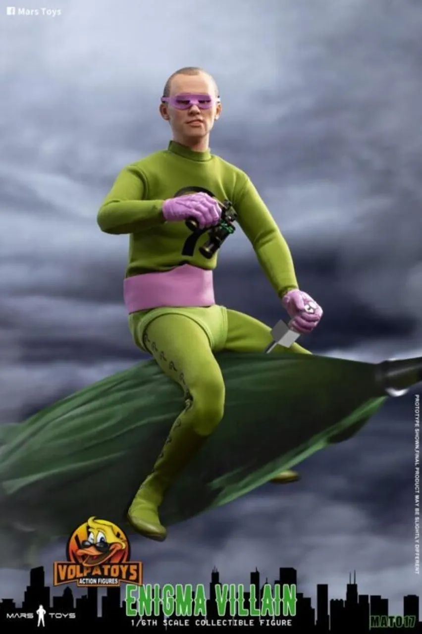 Charada Frank Gorshin Enigma Villain - Mars Toys Mars Set com 2 MAT017