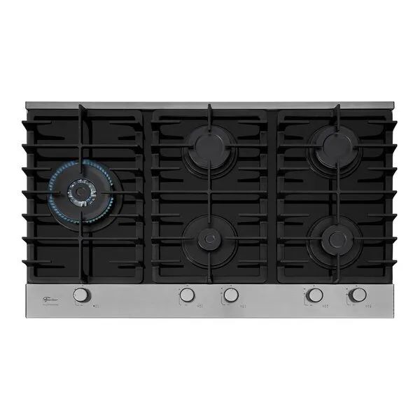 Cooktop Fischer Platinum 5 Bocas a Gás com Mesa de Vidro Preto