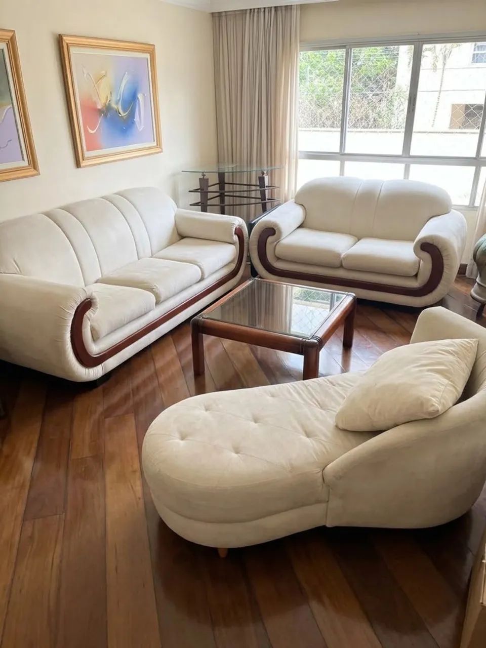 ? OPORTUNIDADE: Conjunto de Sala Completo (Sofás, Chaise, Puff e Mesa) - Desapego!