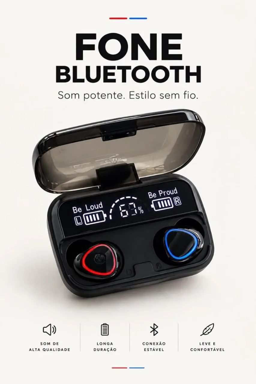 Fone de ouvido bluetooth M10
