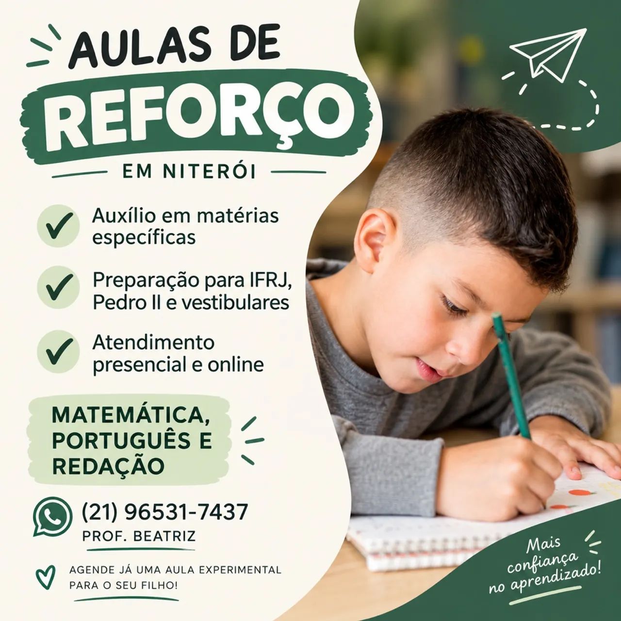 Aulas de reforço escolar