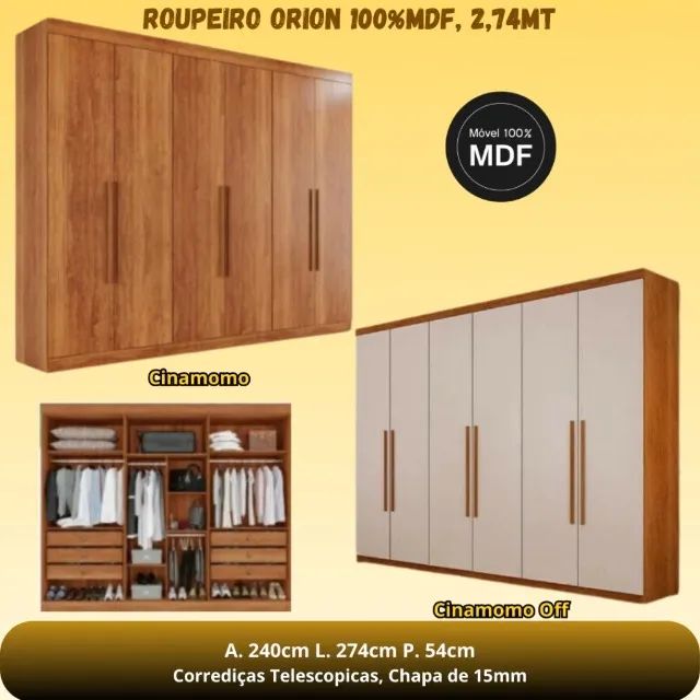Guarda Roupa Casal 100% MDF com 6 portas  - Foto 4