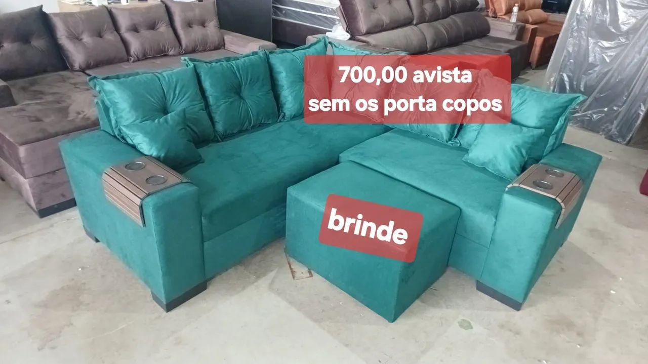 SOFÁ SOFÁ SOFÁ SOFÁ SOFÁ SOFÁ SOFÁ SOFÁ  NOVO APARTI DE 700,00 AVISTA E PUFF DE BRINDE  - Foto 5