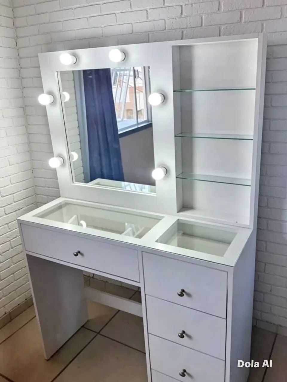Penteadeira com espelho Iluminado Elegância e Organização - Foto 2