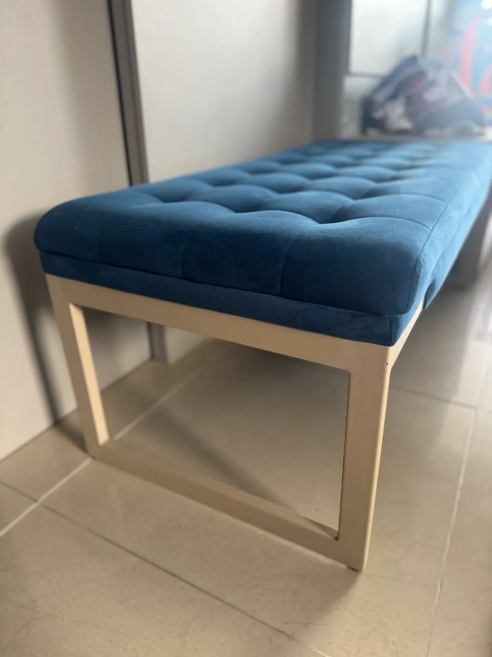 Banco Estofado / Recamier Azul - Elegante e Moderno - Foto 3