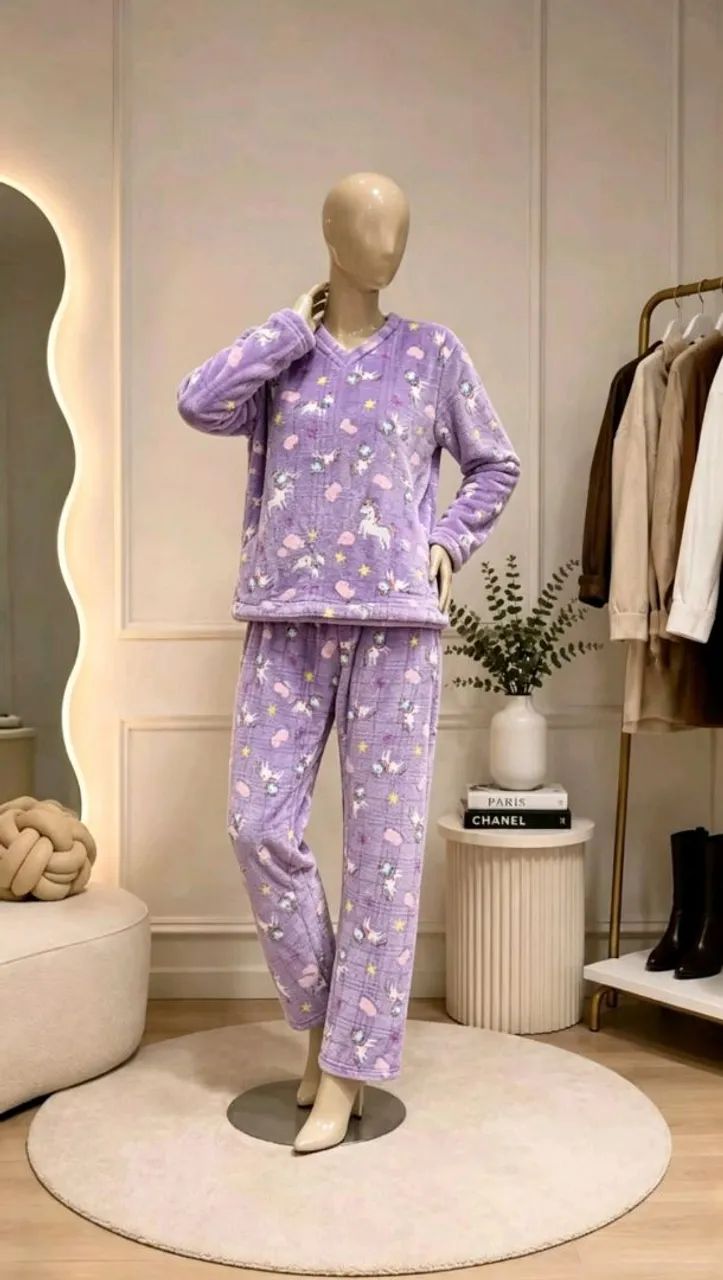 Conjunto adulto em plush 