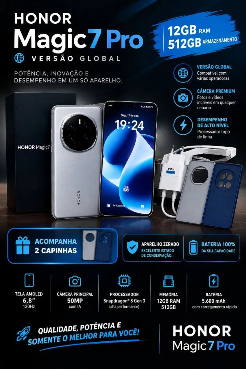 Honor Magic 7 Pro versão global - Celulares e Smartphones - Vila