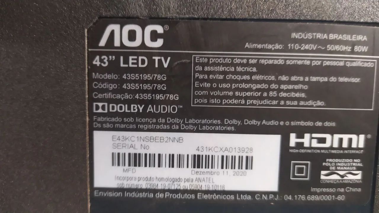 Tv 43 polegadas defeito  - Foto 2