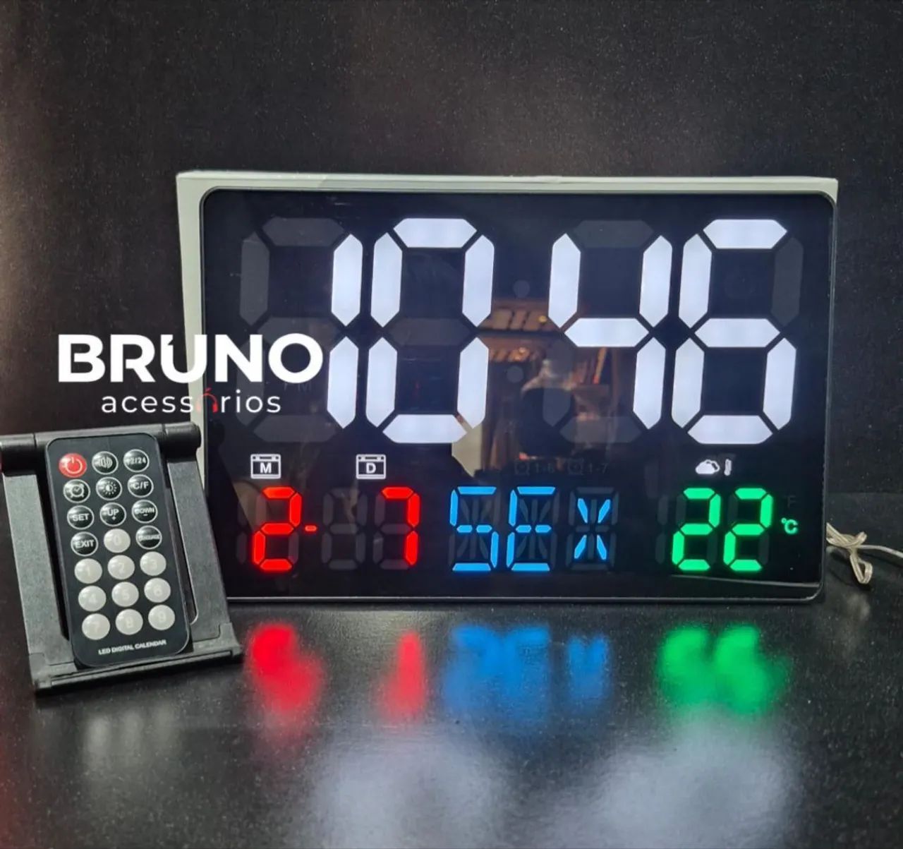 Relogio digital de parede com controle 