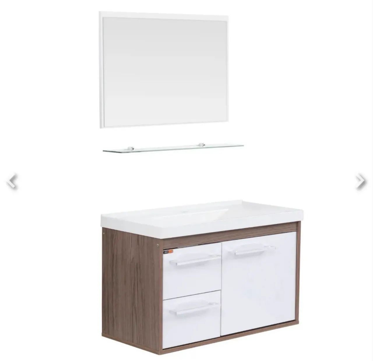Kit Gabinete para Banheiro com Cuba e Espelho - Foto 2