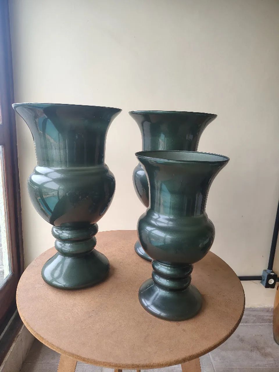 Vasos de vidro verdes - conjunto com 3 - Foto 3