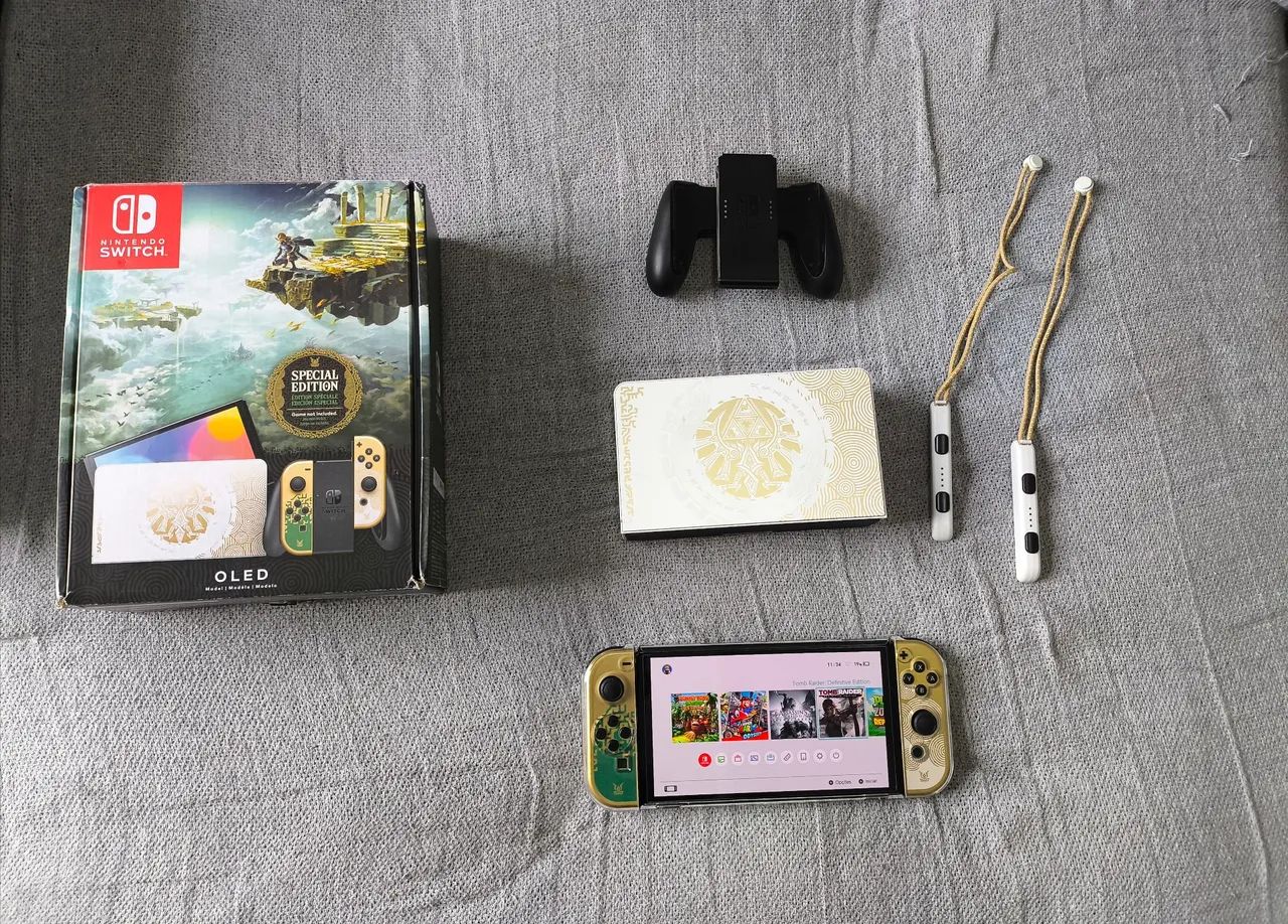 Nintendo Switch Oled Edição Zelda desblqd completo - Foto 4