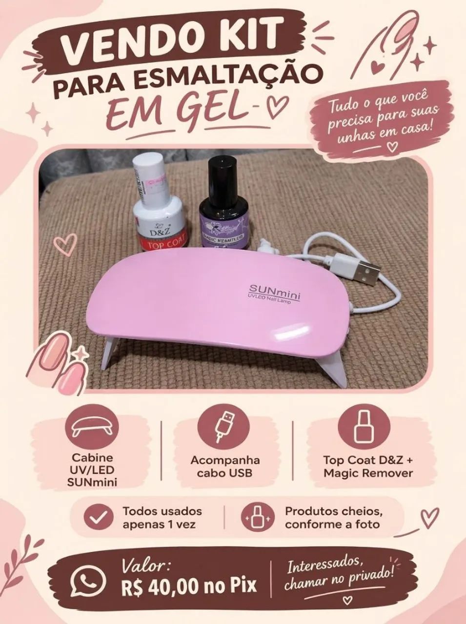 Kit esmaltação em gel 