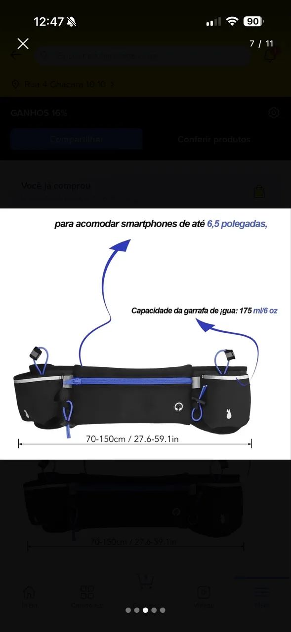 Pochete hidratação corrida novo - Foto 4