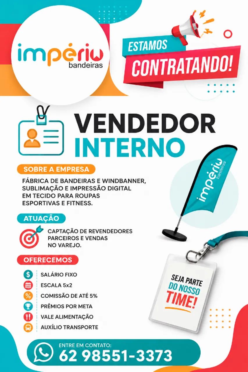 VENDEDOR INTERNO INICIO IMEDIATO