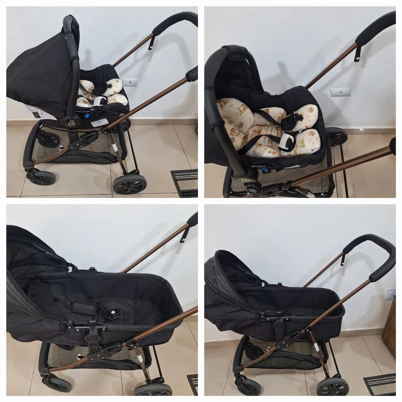 Carrinho de bebe + bebe conforto + berço