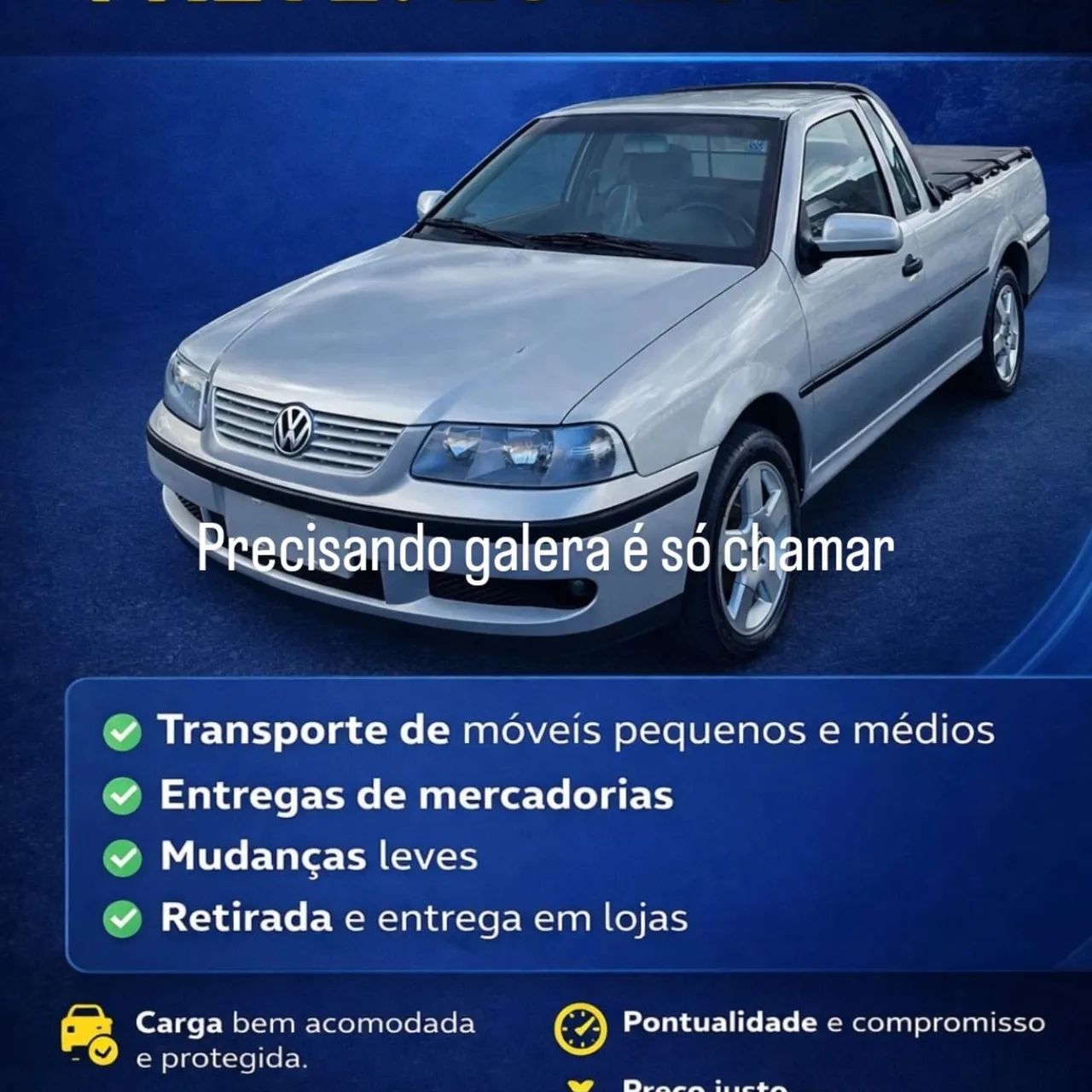 Frete e pequenas. Mudanças em geral 