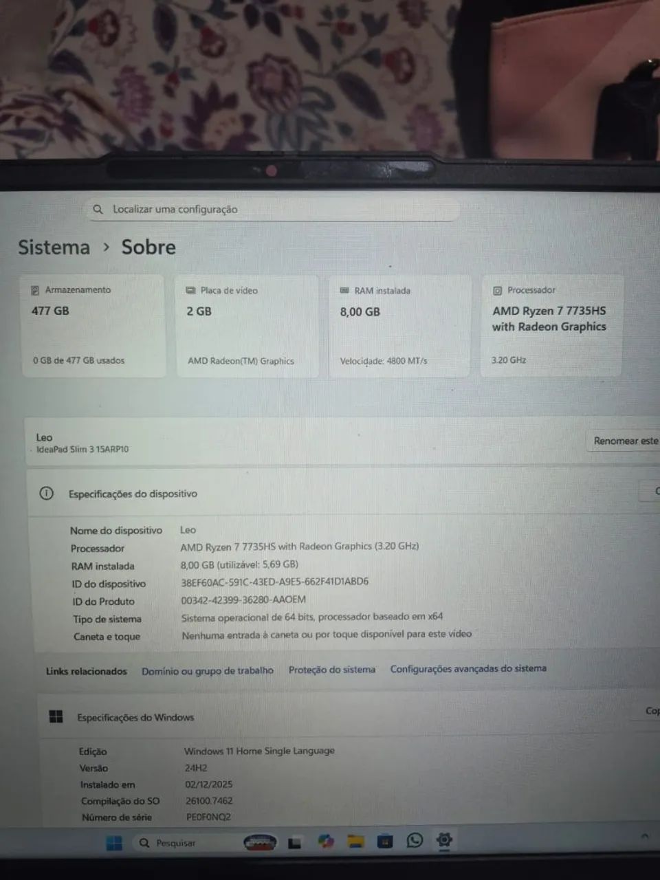 lenovo ideapad slim 3 ryzen 7 - Foto 3