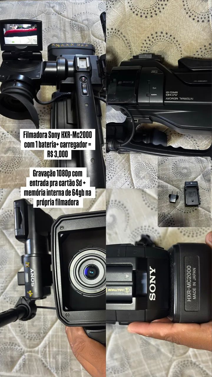 SONY　AVCHDビデオカメラHXR-MC2000①稼働品 Filmadora Sony Hxr - Mc2000 - Câmeras e Filmadoras - Marambaia