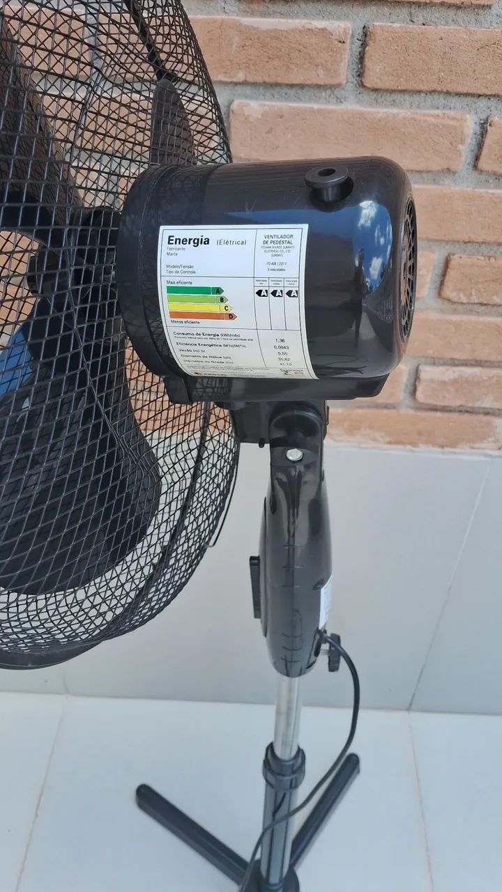 Ventilador pedestal 40cm 3 pás 3 velocidades 50W - Foto 3