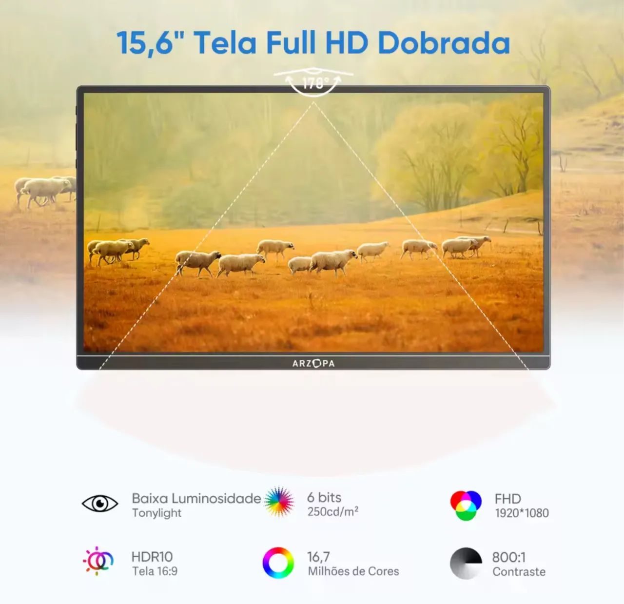 Monitor Portátil Arzopa 15.6 A1. @importech_084 - Foto 3