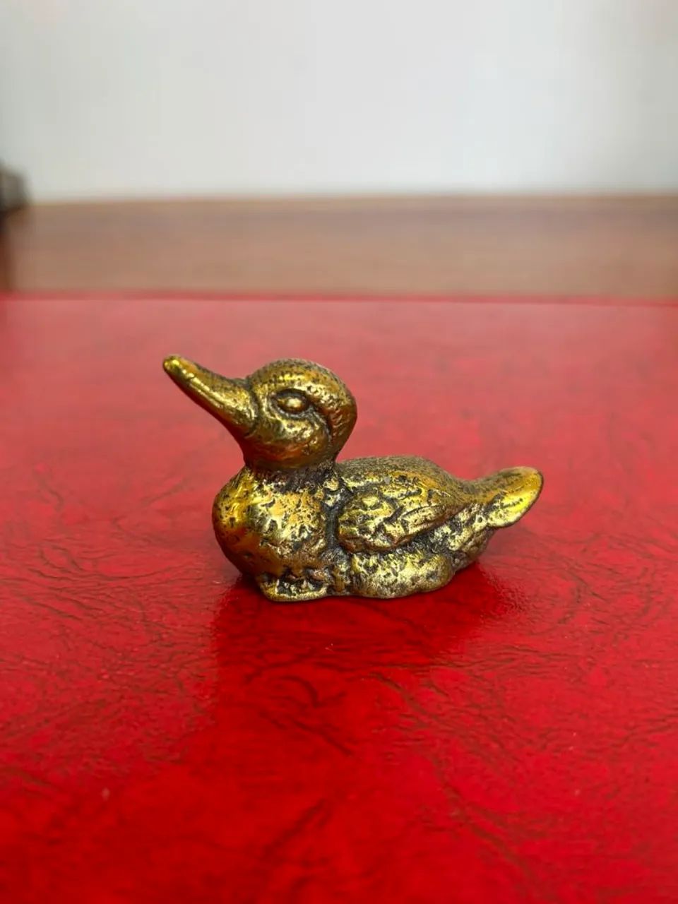 Antigo e lindo patinho, em bronze - 5,5cm de comprimento - Foto 3