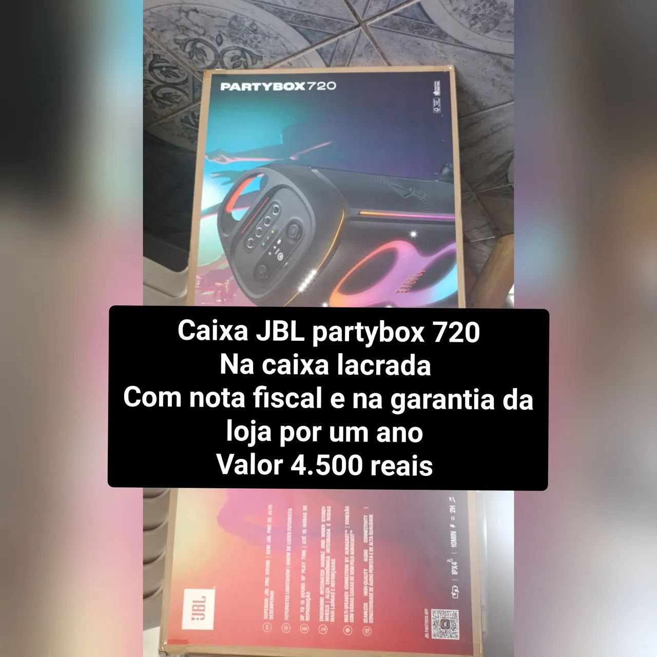 Caixa de som JBL partybox 720 nova 