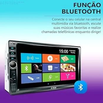 Central Multimídia Mp5 7Pol Capacitiva 2Din Espelhamento IOS Android BT USB Universal - Foto 3