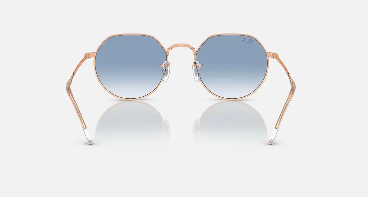Óculos Ray-Ban Octagonal Ouro Rosado Azul 53 Original Novo - Foto 4