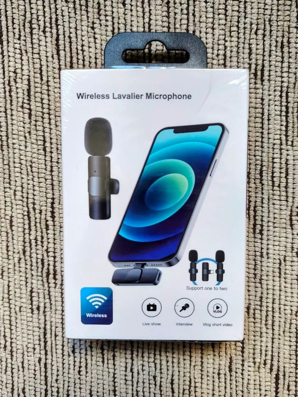 Microfone Lapela Duplo Sem Fio 2 em 1 Tipo C e Lightning iPhone - Foto 3