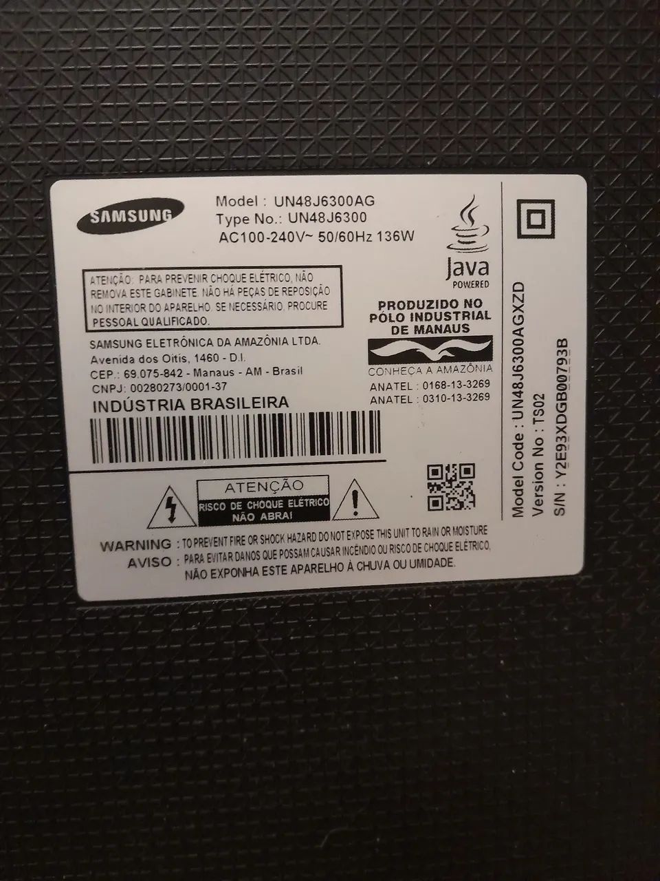 TV Samsung J6300 tela 48 polegadas para retirar peças  - Foto 2