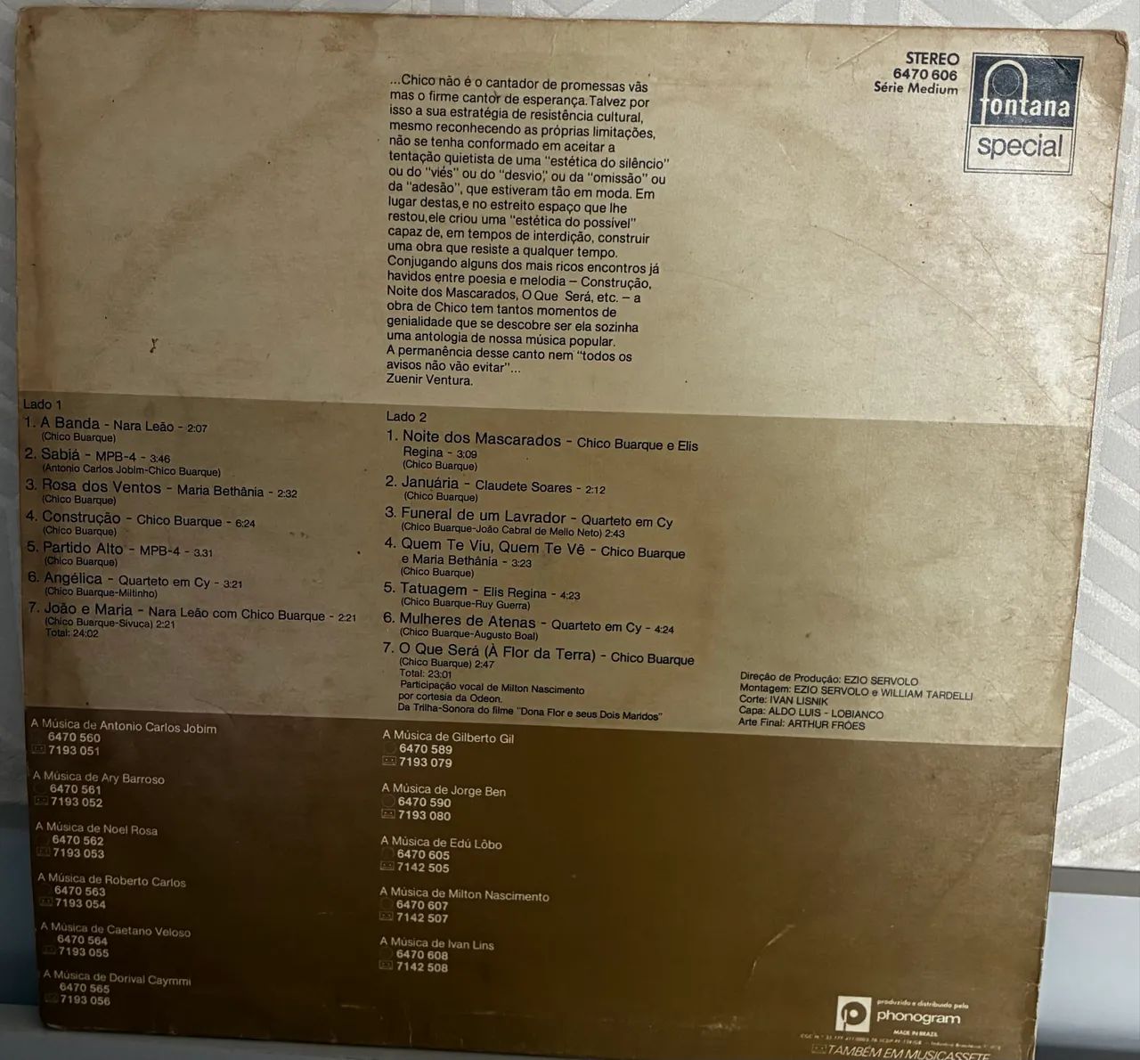 Disco vinil Chico Buarque- A música de Chico Buarque  - Foto 3