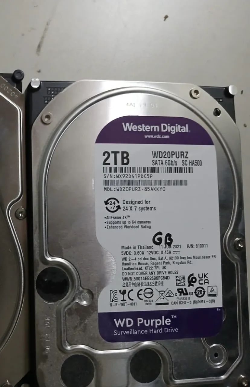 HD WD Purple 2TB SATA  - Ideal para DVR/NVR
